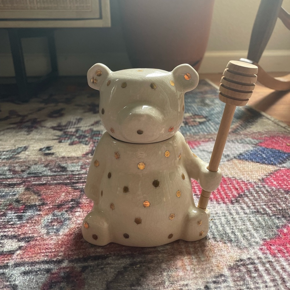 Anthropologie Polka Dot Honey Pot Bear